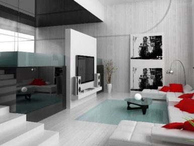 futuristic living room plexiglass