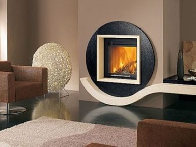 modern fireplace