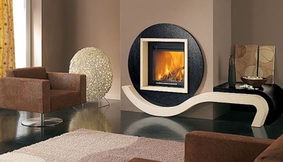 modern fireplace