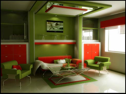 living-room-red-green