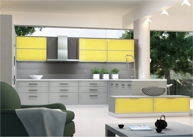 Modern Yellow And Grey Kitchen Ideas Free Interior