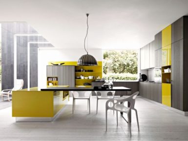 modern yellow kitchen