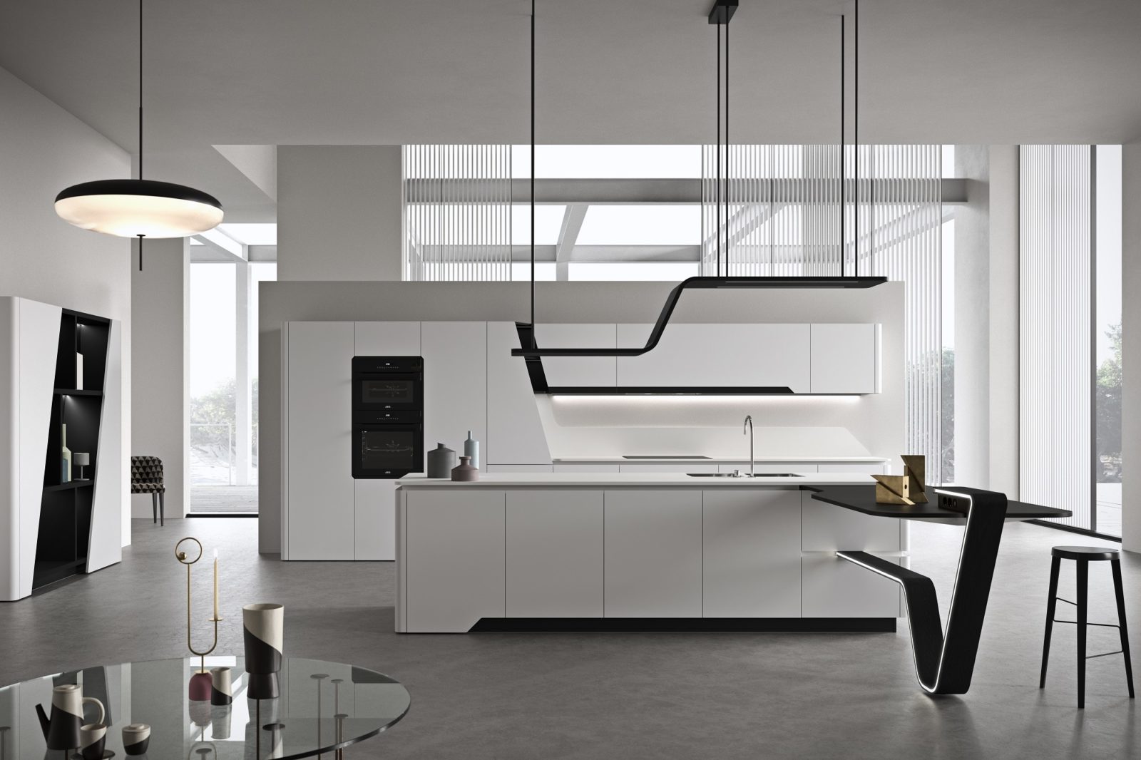 Black and white kitchen